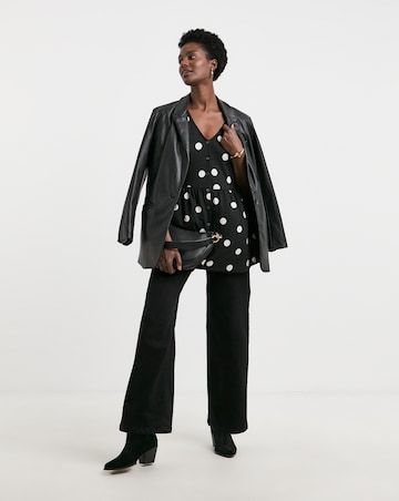 Angel Sleeve Button Front Longline Top