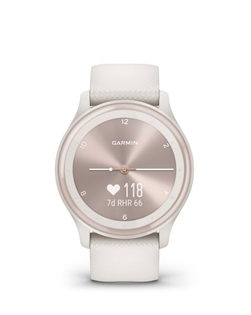 Garmin Vivomove Sport Smart Watch - Ivory with Silicone Band