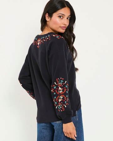 FatFace Embroidered V Neck Jumper