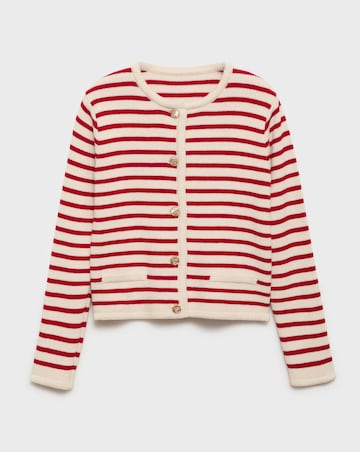 Mango Striped Knit Cardigan