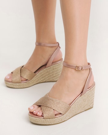 Malibu Crossover Wedge Espadrille Sandals - Extra Wide Fit (EEE)