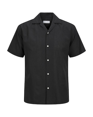 Jack & Jones Breeze Linen Blend Resort Shirt - Black