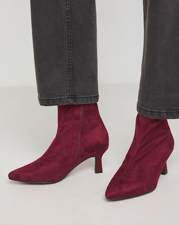 Ally Kitten Heel Sock Boot - Extra Wide Fit (EEE)