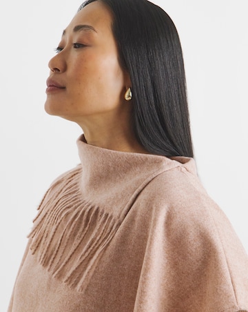 Fringe High Neck Cape