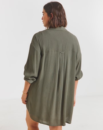 Simply Be Khaki Crinkle Shirt
