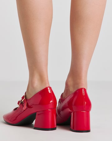 Kody Mary Jane Block Heeled Shoes Wide E Fit