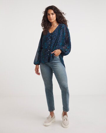 Dipped Back Long Sleeved Blouse