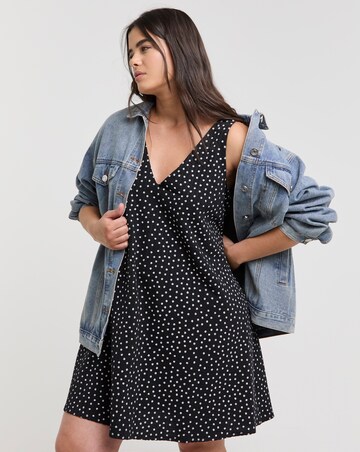 Mono Spot Textured Jersey Smock Dress