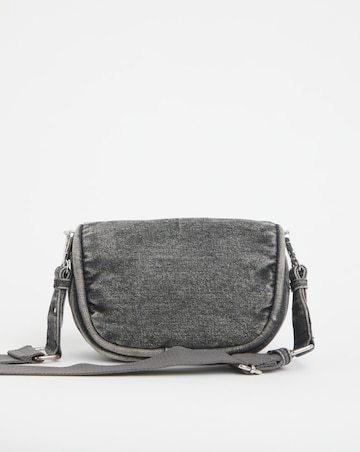 Grey Denim Soft Volume Crossbody Bag