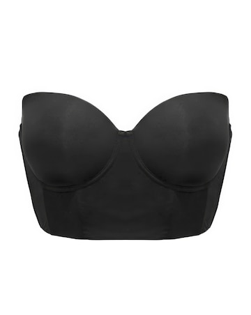 Pour Moi Definitions Longline Strapless Low Back Wired Bra Black
