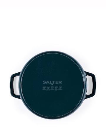Salter 24cm Cast Iron Casserole Dish Green