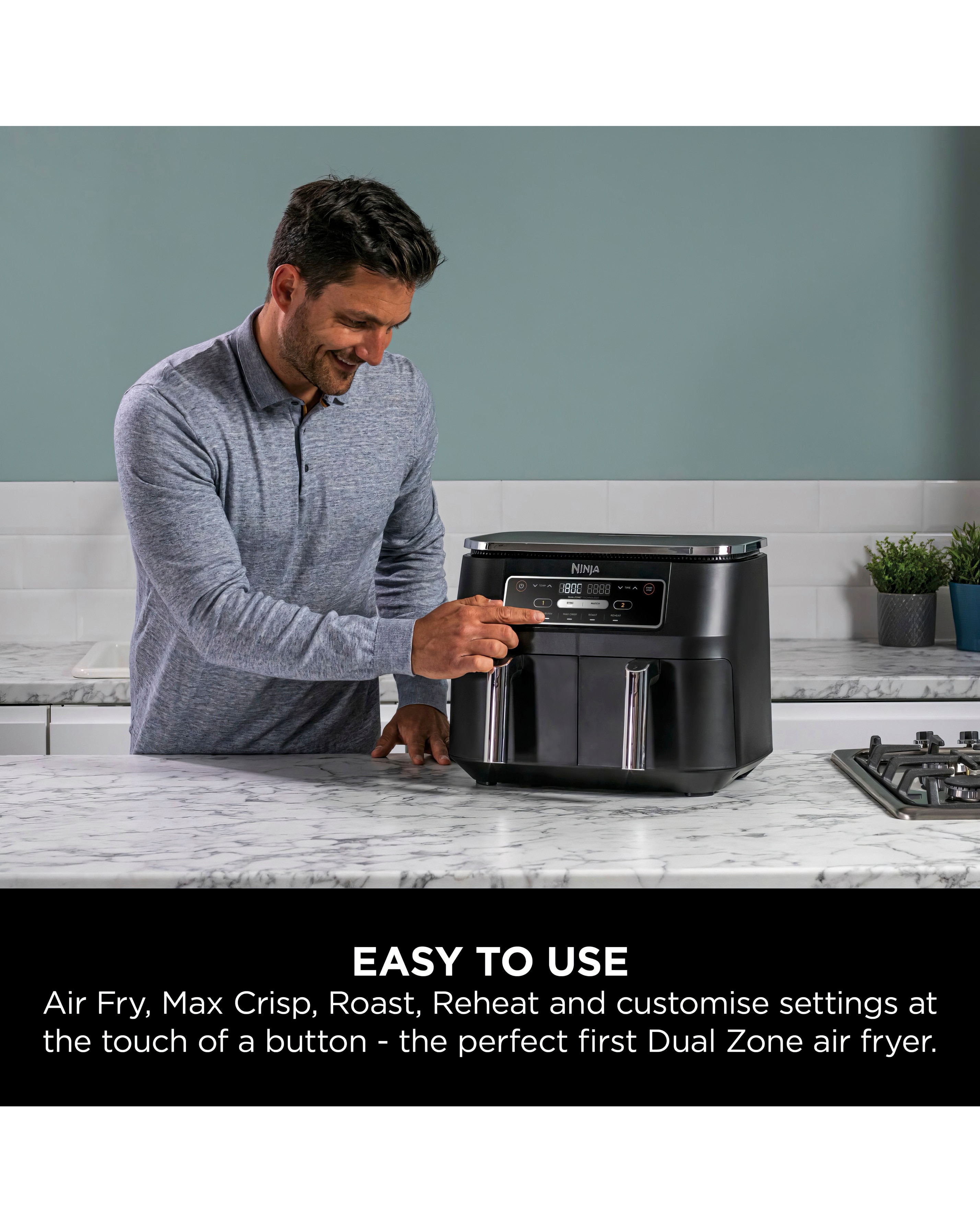 Ninja Foodi 4-in-1 Dual Zone Air Fryer 7.6L | JD Williams