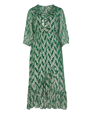 Joanna Hope Foil Print Ruffle Dress