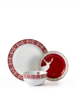 Waterside Nordic Reindeer 12 Piece Dinner Set