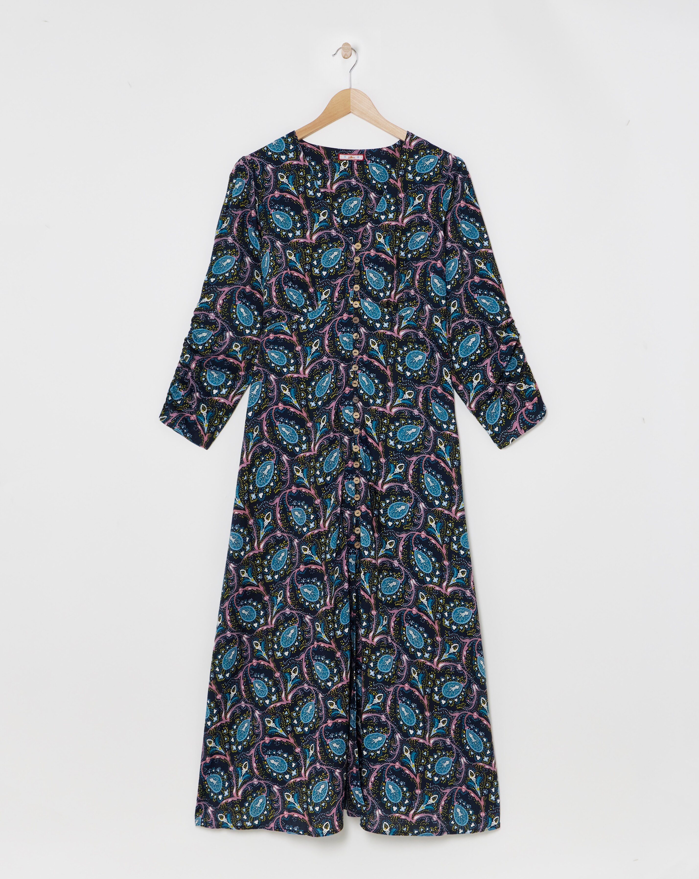 Joe Browns Blue Multi Paisley Button Through Maxi Dress