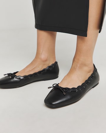 Euphoria Scalloped Edge Ballerinas - Wide Fit (E)