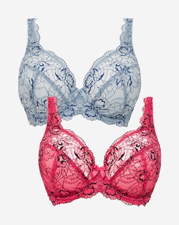 Pretty Secrets (2 Pack) Ella Lace Full Cup Wired Bras (B-J)