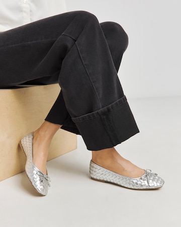 Monaco Woven Leather Ballerinas - Wide Fit (E)