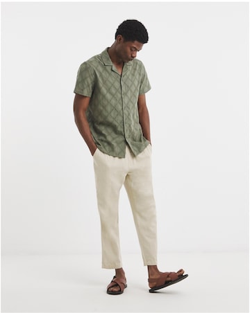 Pointelle Jacquard Revere Collar Shirt