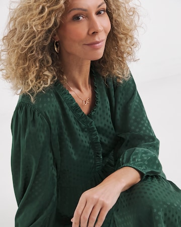 Jacquard Spot Midi Dress