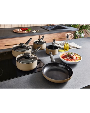 Morphy Richards Recycled Aluminium Cream 5 Piece Pan Set