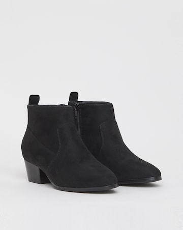 Ophelia Low Block Heel Ankle Western Boot - Wide Fit (E)