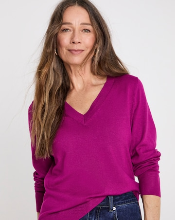 Purple V Neck Jumper