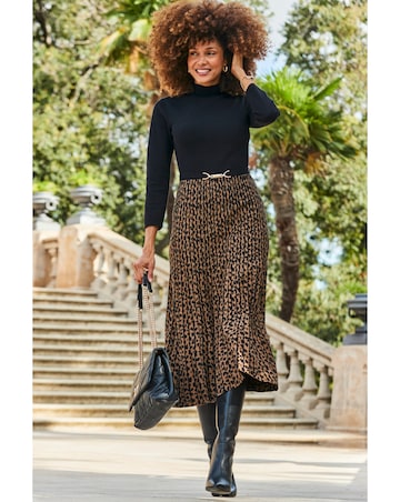 Sosandar 2 in 1 Leopard Midi Dress