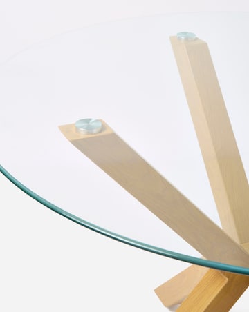 Bodie Oak Effect Dining Table with 4 Emilie Fabric Chairs