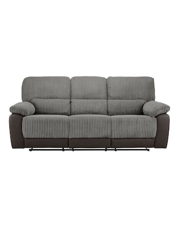 Harlow Fabric/Faux Leather Recliner 3 Seater Sofa