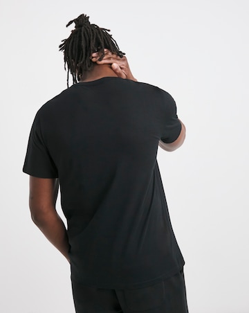 Snowdonia Black Chest Print T Shirt