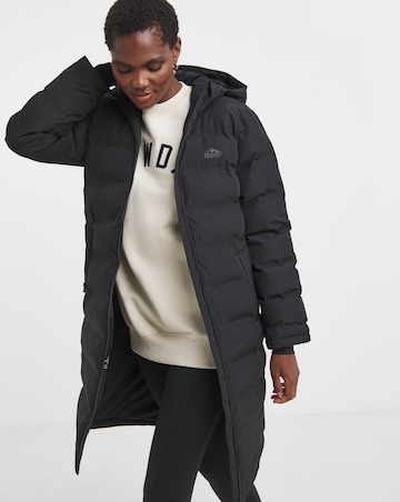 Snowdonia Black Showerproof Long Padded Jacket