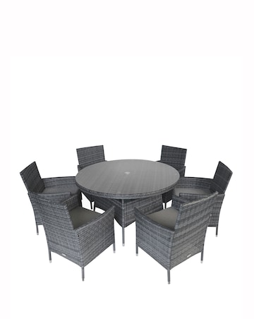 Charles Bentley 6 Seater Round Rattan Dining Set