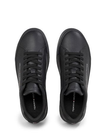 Tommy Hilfiger Leather Court Trainer - Black