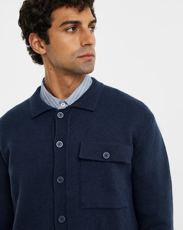 Wool Mix Button Through Knitted Shirt