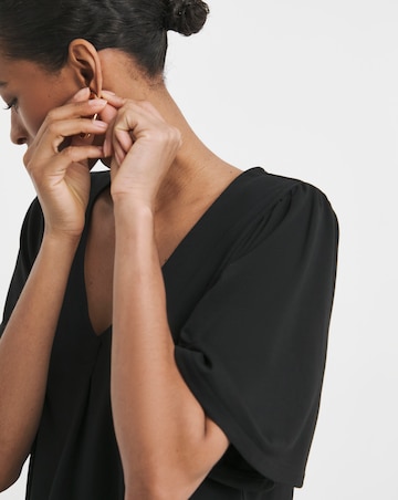 Pure Cotton V neck Angel Sleeve Longline Top