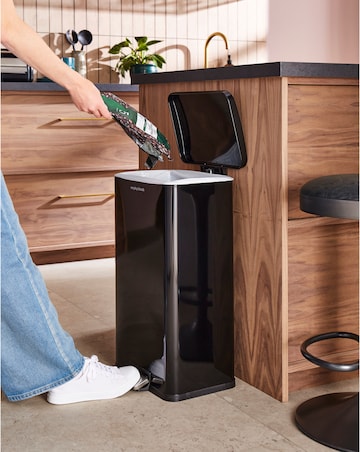 Morphy Richards Black 30L Rectangular Bin