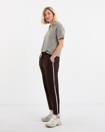 Tapered Side Stripe Ponte Trouser