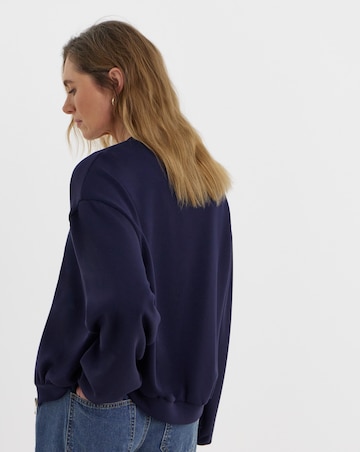 Navy Zip Through Bomber Jacket