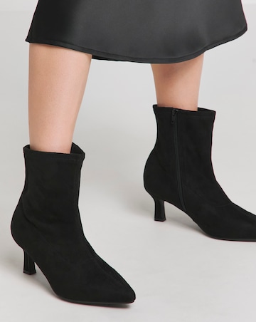 Ally Kitten Heel Sock Boot - Wide Fit (E)