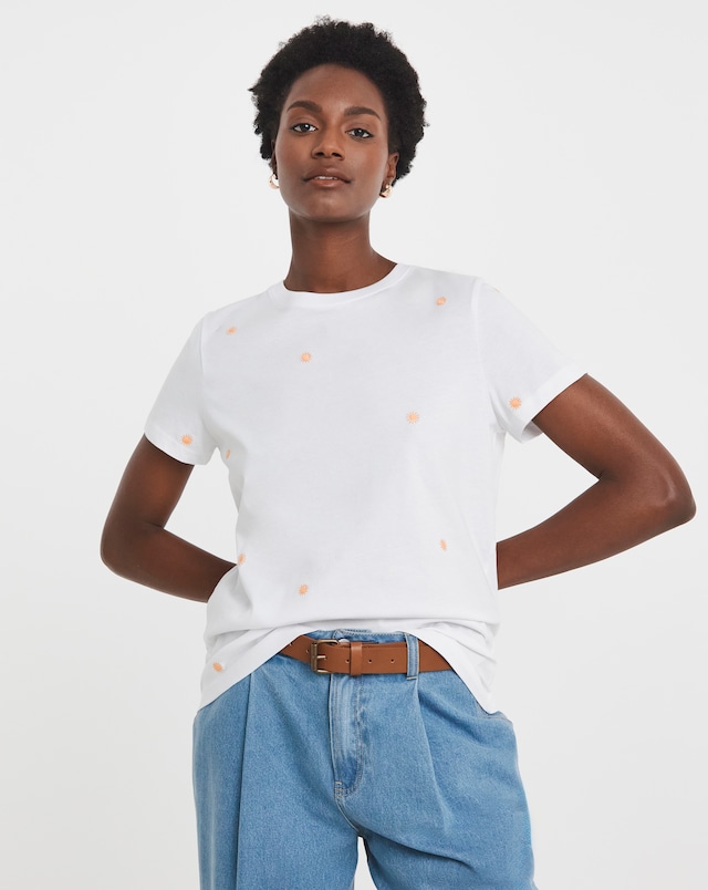 Pure Cotton Embriodered T-Shirt