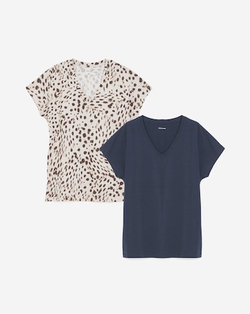 Pure Cotton 2 Pack V Neck T-Shirts