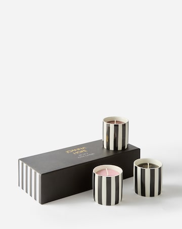 Joanna Hope Set of 3 Striped Ceramic Candles Giftset