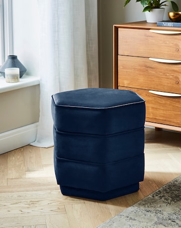 Blakely Velvet Hexagon Storage Ottoman