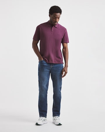 Union Relaxed Fit Pique Polo - Plum