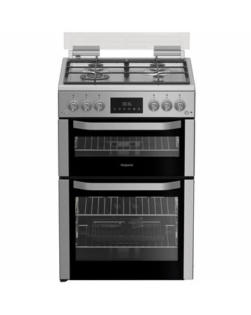Hotpoint HDG6GDC2TWX 60cm Gas Double Cooker Glass Lid Stainless Steel Install