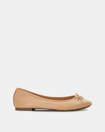 Dune Hallo Leather Charm-Detail Ballet Shoes Wide E Fit