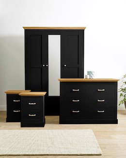 Julipa Ashford 4 Piece Package (2 x Bedside, 6 Drawer Chest, 3 Door Wardrobe)