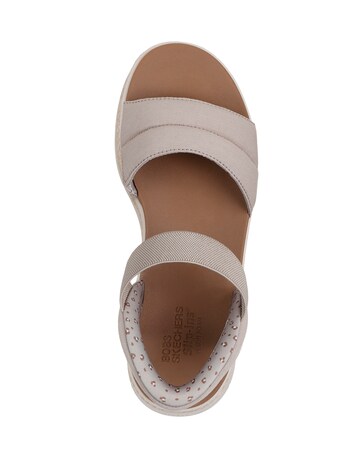 Skechers Taupe Bobs Sun Ray Slip Ins Sandals -Standard Fit (D)