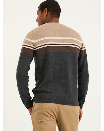 FatFace Rye Stripe Jumper (Regular & Tall) - Grey